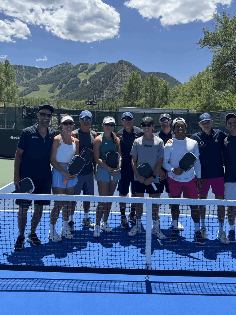 Pickleball players in Aspen, Colorado